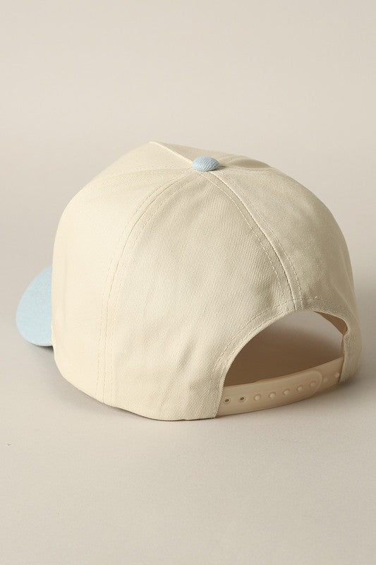 Embroidered Patch Cowboy Hat - Light Denim