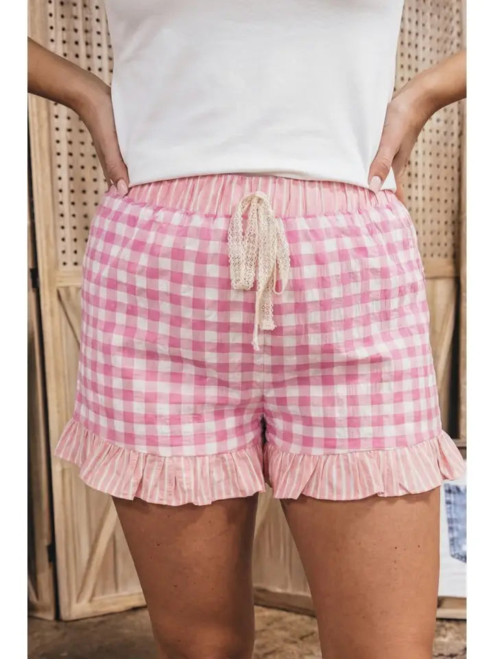 Pink Gingham Shorts