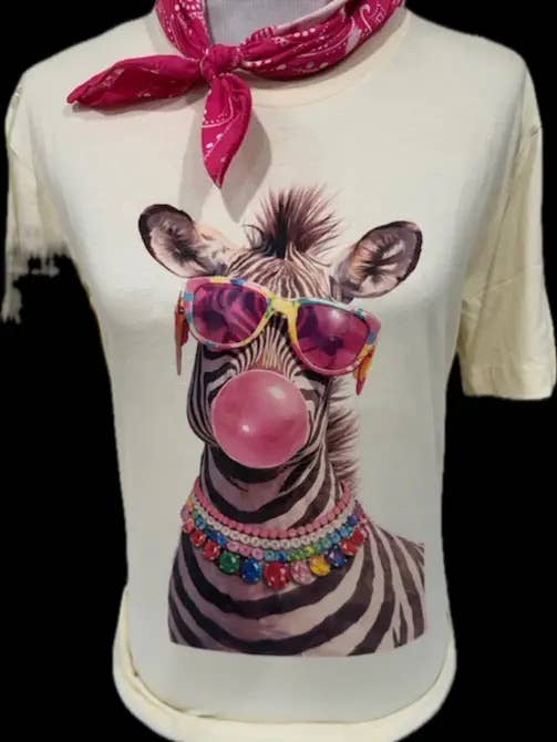 Bubblegum Zebra Tee