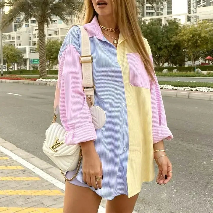 Delta Oversized Colorblock Top