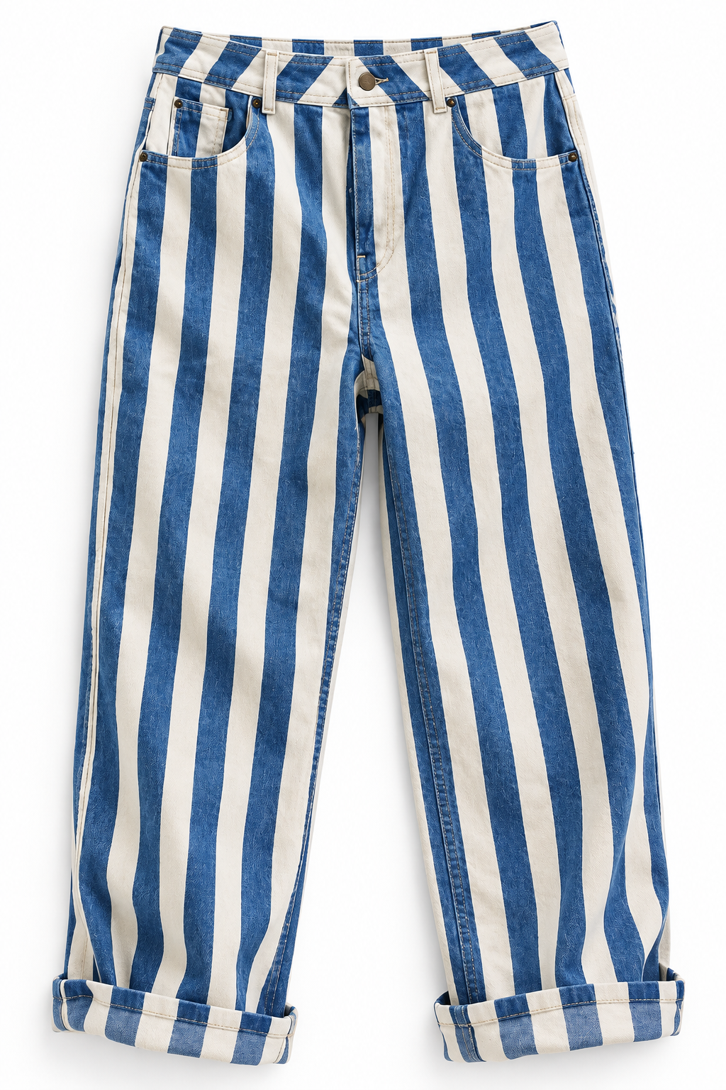 Shawna Striped Wide Leg Denim Pants