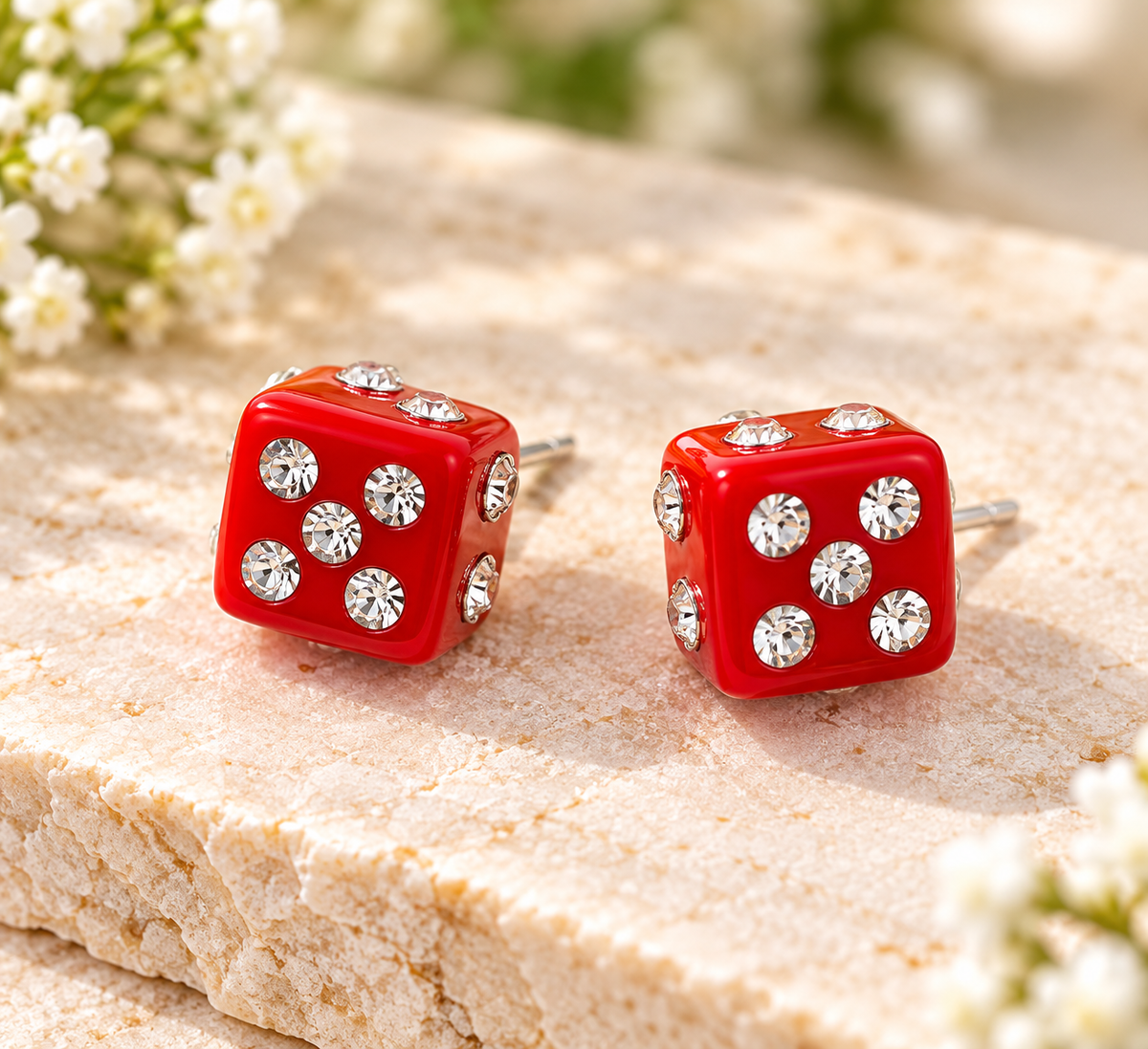 Red Dice Earrings