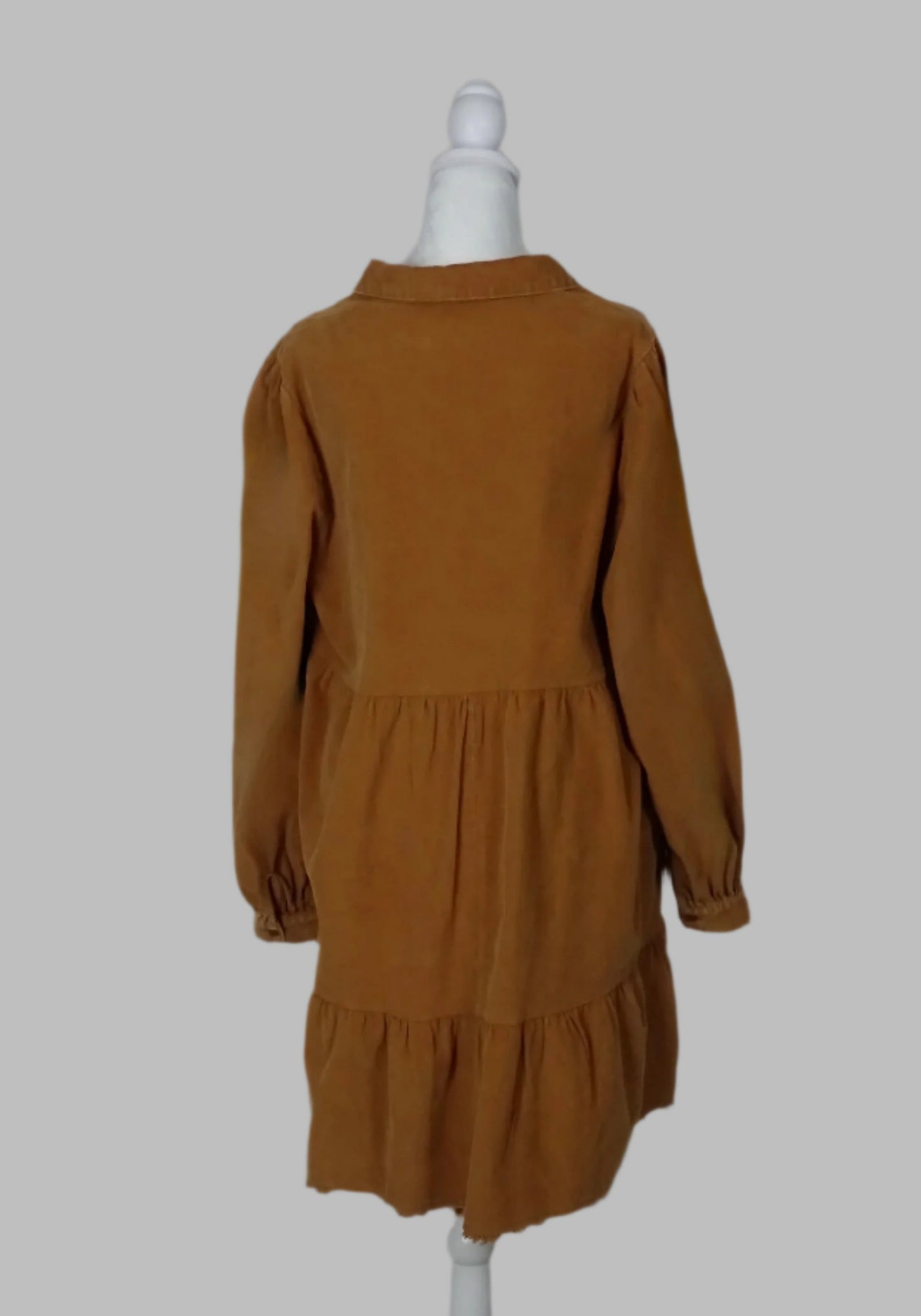 Camel Corduroy Dress in Camel - Curvy