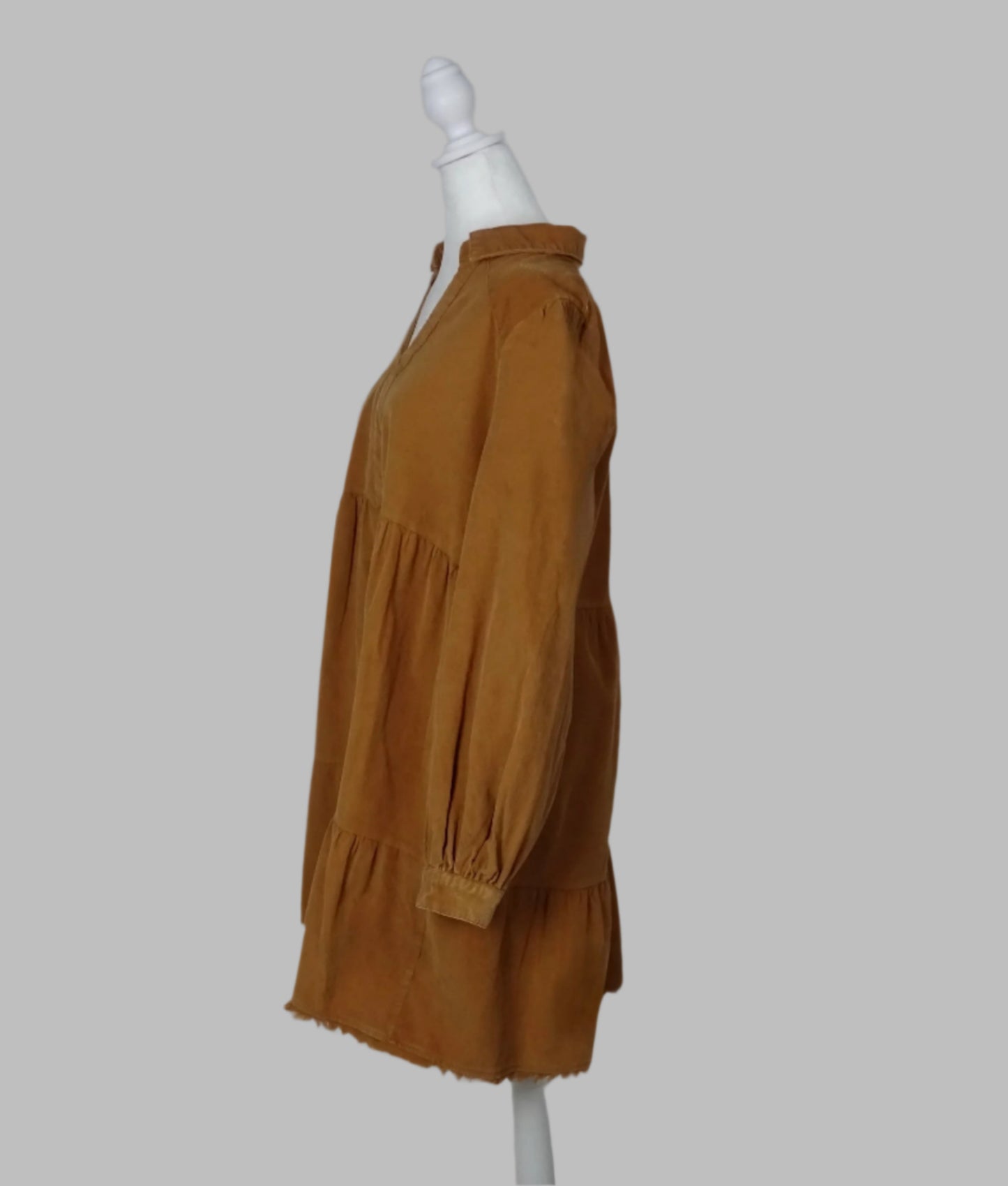 Camel Corduroy Dress in Camel - Curvy