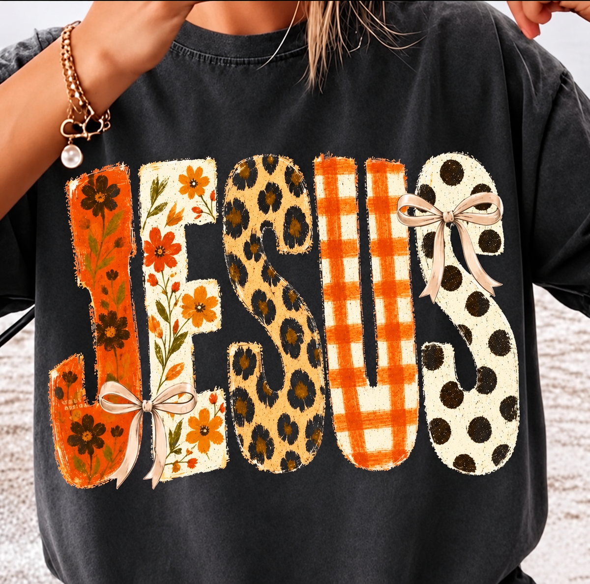 Jesus Mixed Pattern Tee
