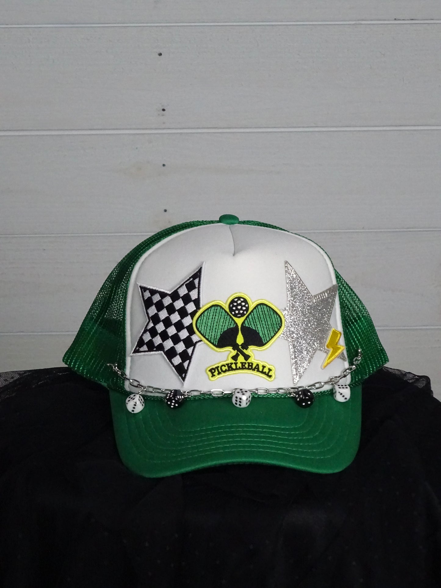 Green & White Pickleball Hat