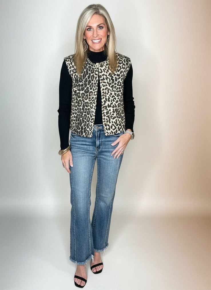 Lenny Leopard Print Vest