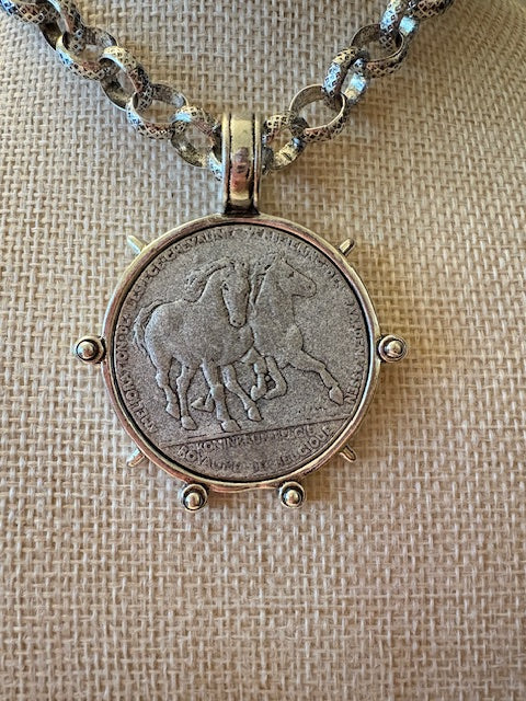 Horse Coin Pendant Necklace