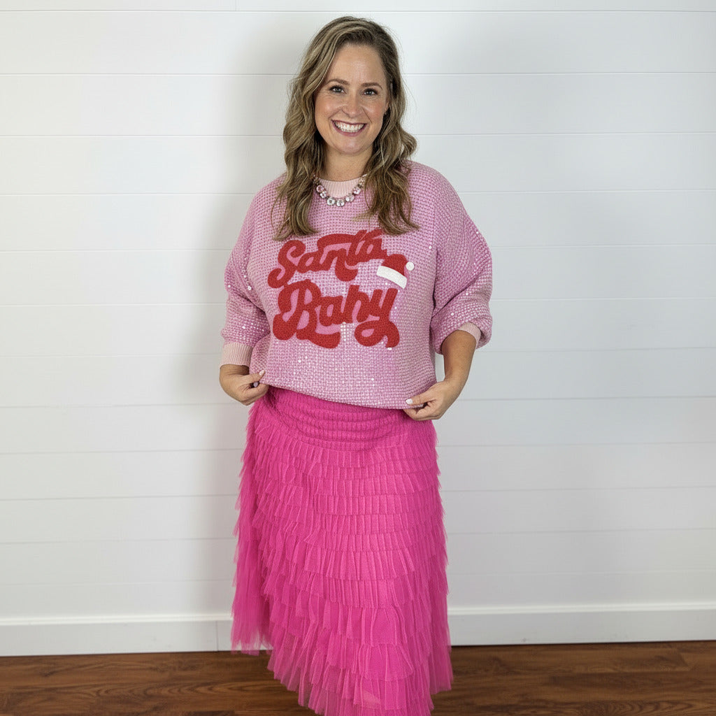 Sequin Santa Baby Sweater
