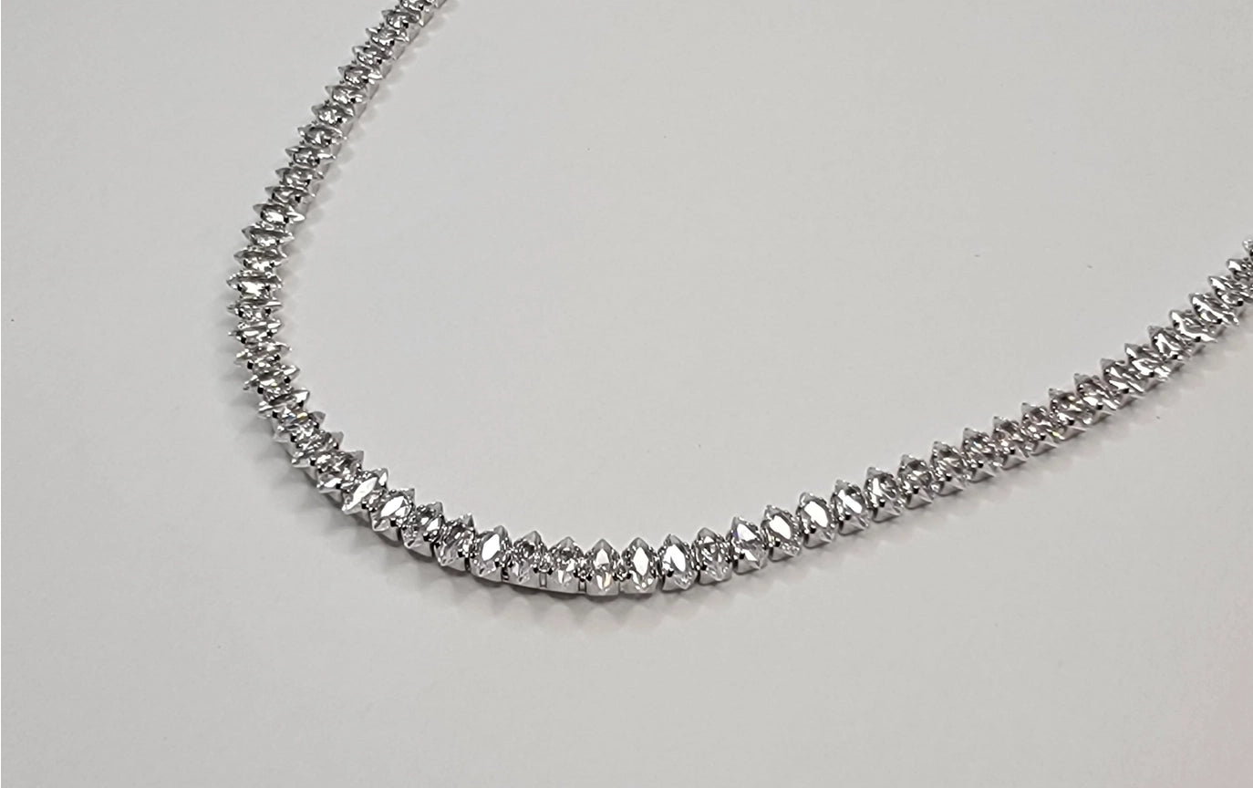 Marquise Cut Necklace - Silver