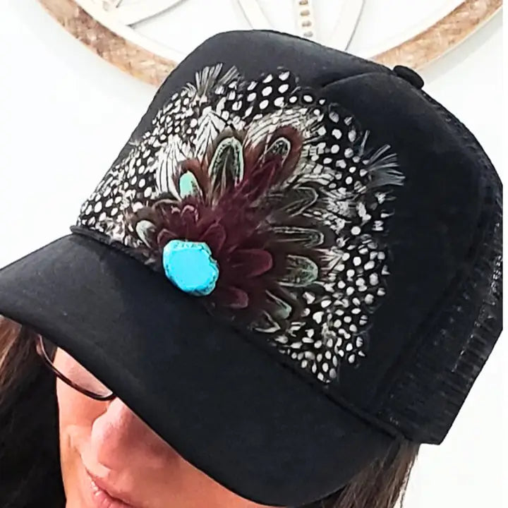 Feather Trucker Hat