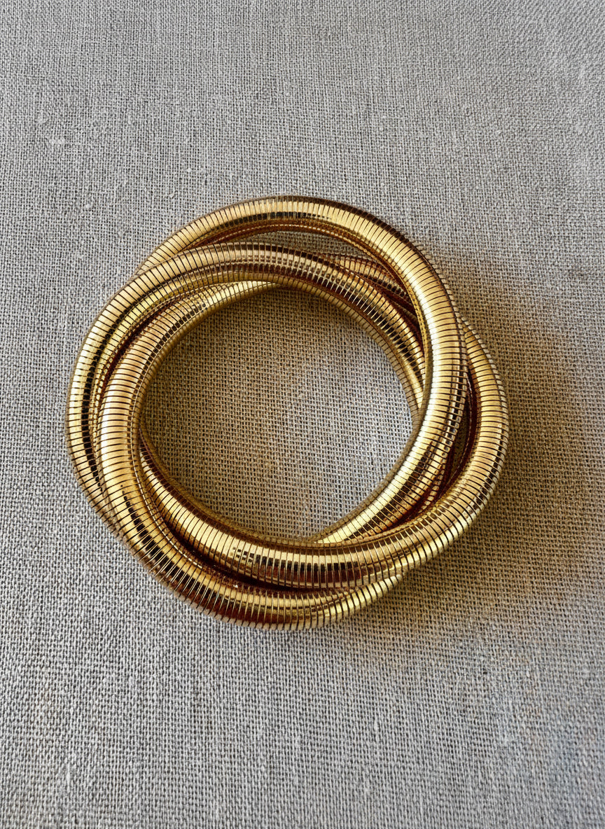 Gold Twisted Bangle Bracelet