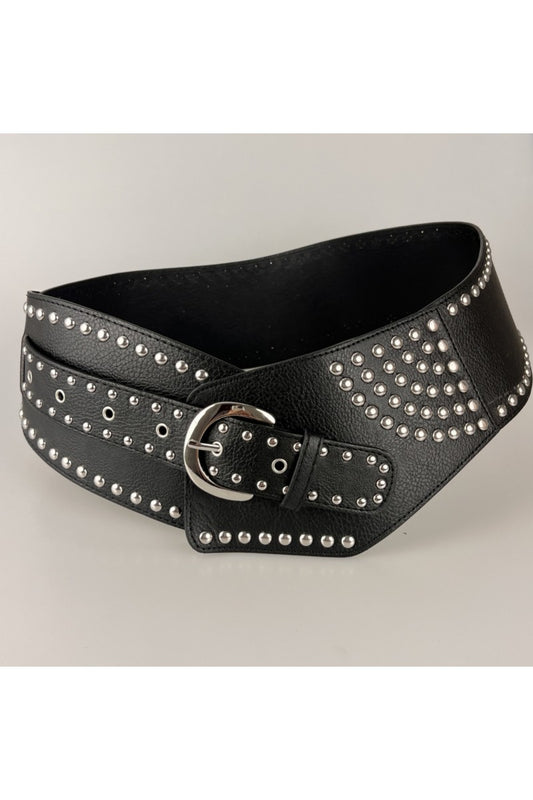 Studded Western Belt in Black