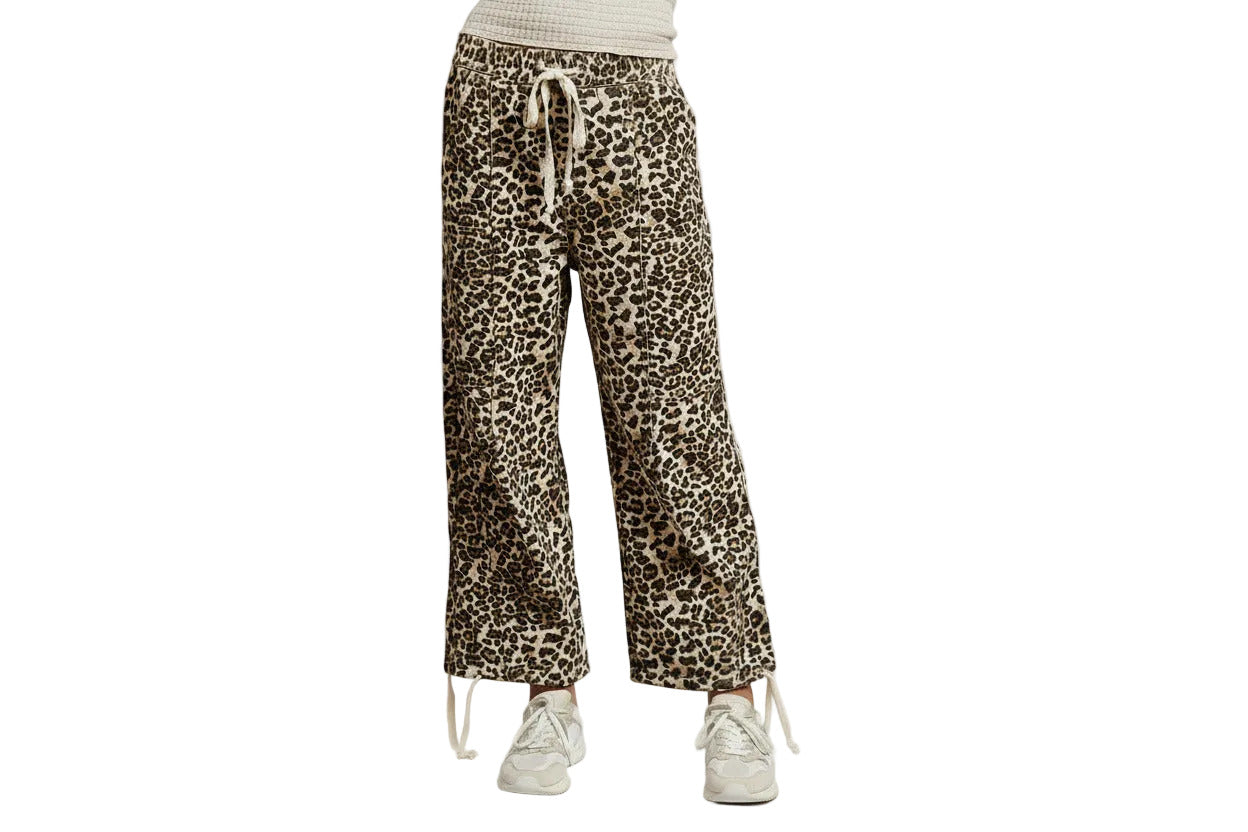 Leopard Jeans with Drawstring