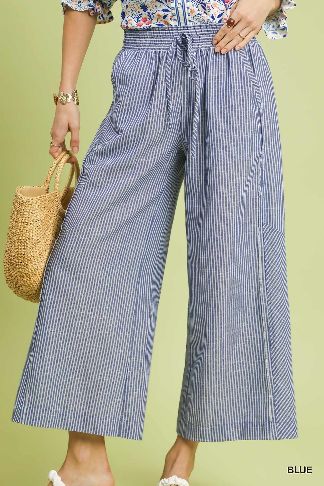 Jesse Linen Pants in Blue
