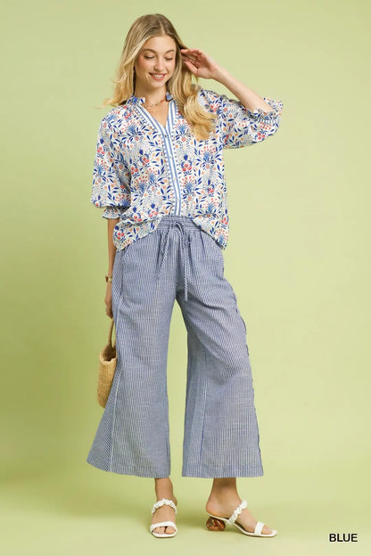 Jesse Linen Pants in Blue