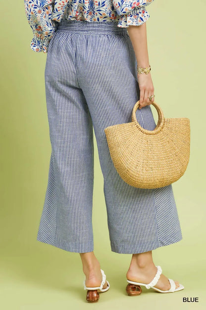 Jesse Linen Pants in Blue
