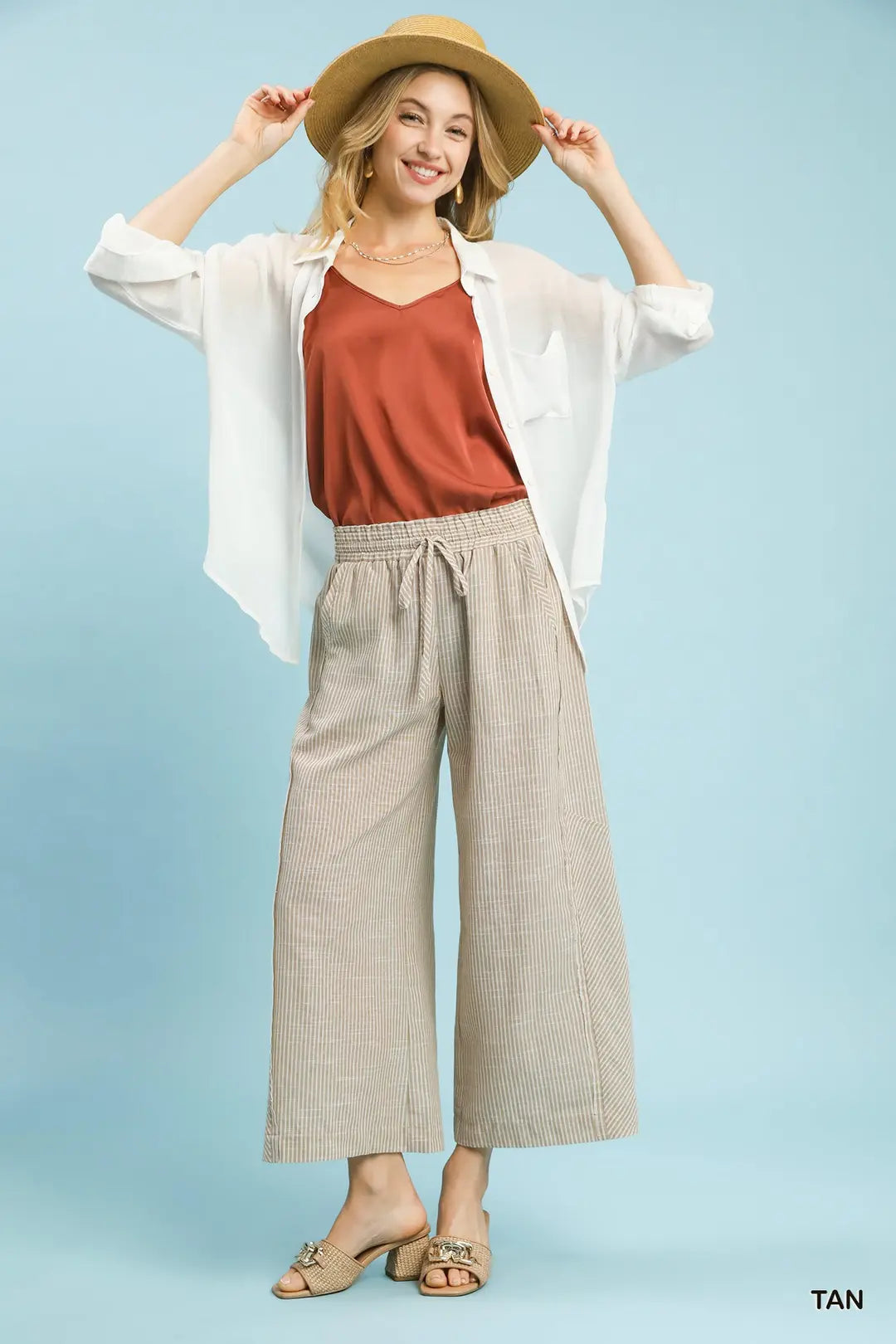 Jesse Linen Pants in Tan