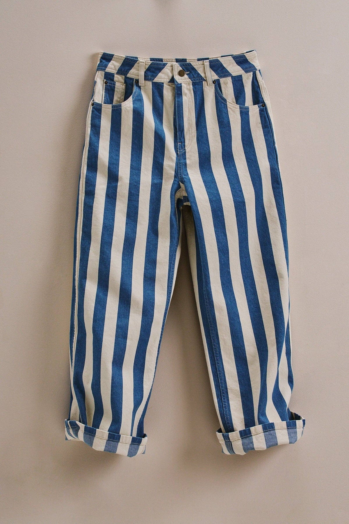 Shawna Striped Wide Leg Denim Pants