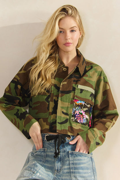 Tory Sequin Camo Jacket