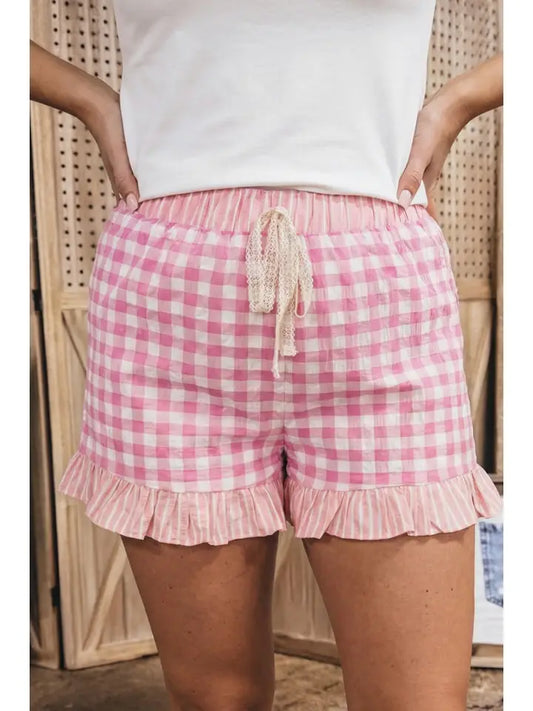 Pink Gingham Shorts