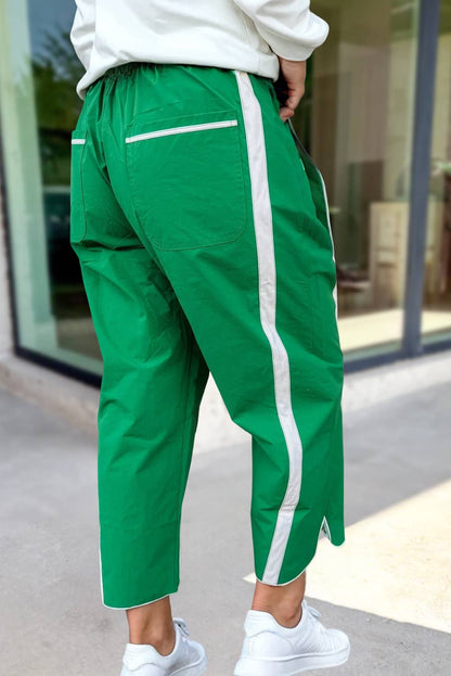 Green Drawstring Cropped Pants