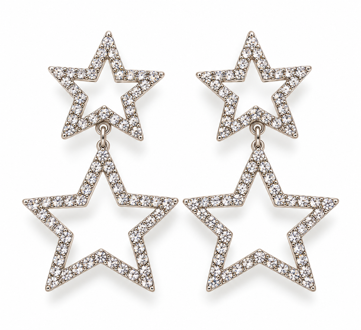 Silver Stars Earrings