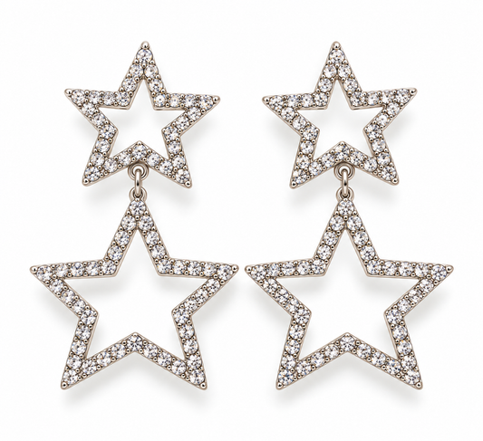 Silver Stars Earrings