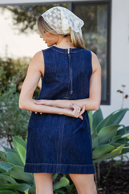 Sally Sleeveless Denim Dress