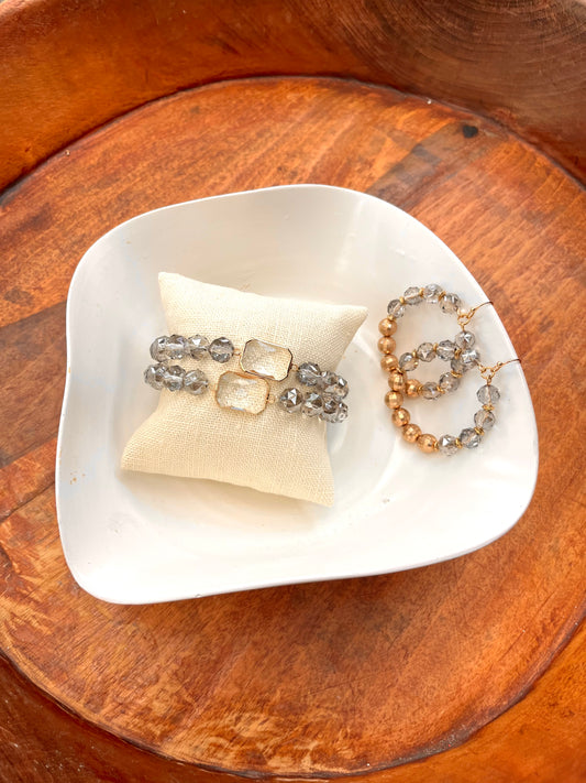 Catherine Glass Beaded Set