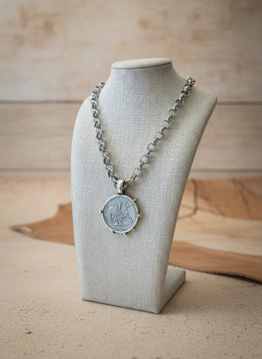 Horse Coin Pendant Necklace