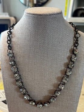 Sonya Rhinestone Antiqued Necklace