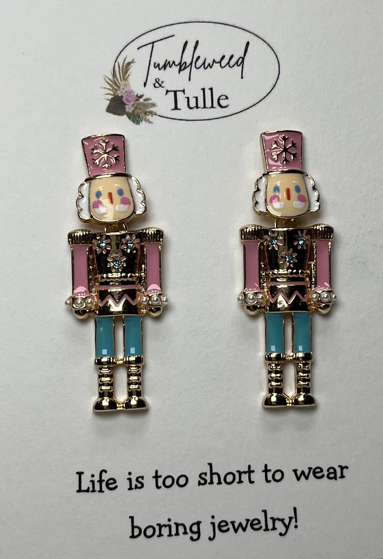 Pink Nutcracker Earrings