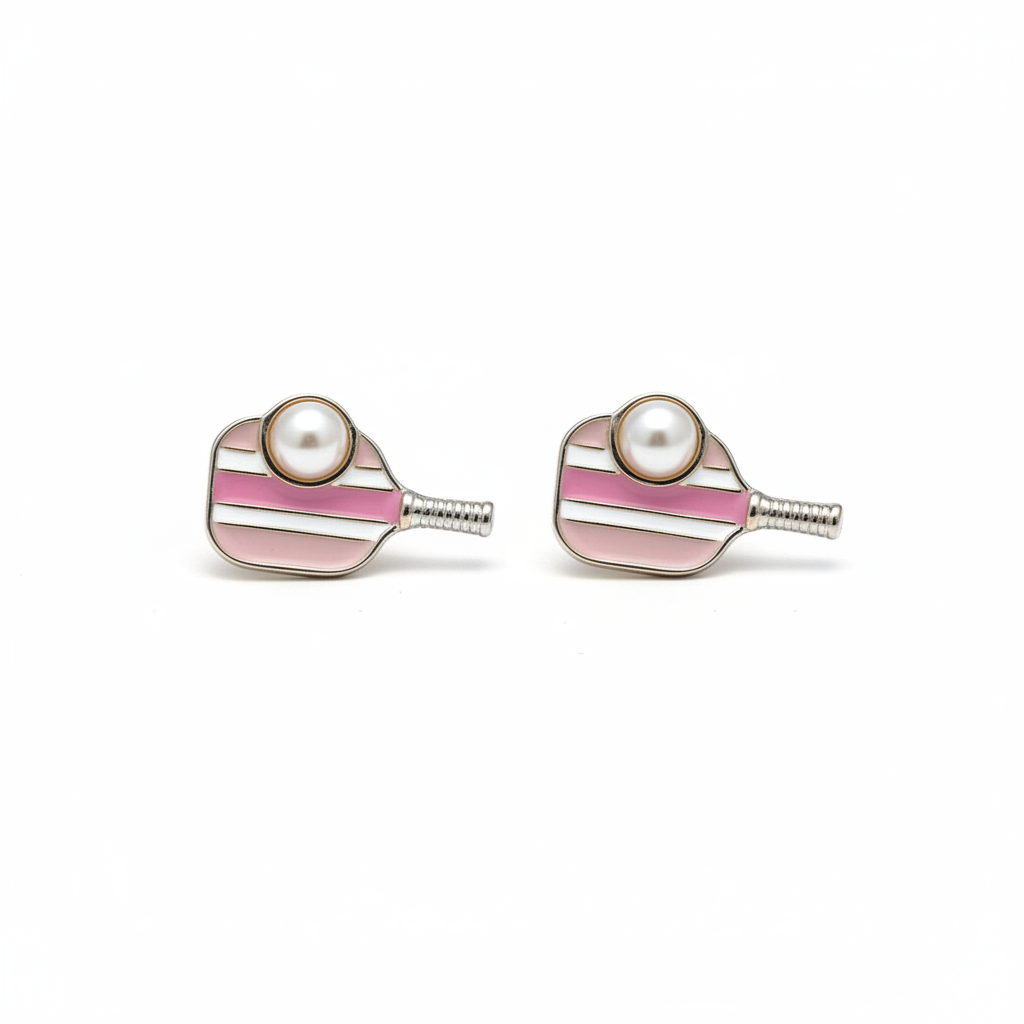 Pink Pickleball Paddle Earrings