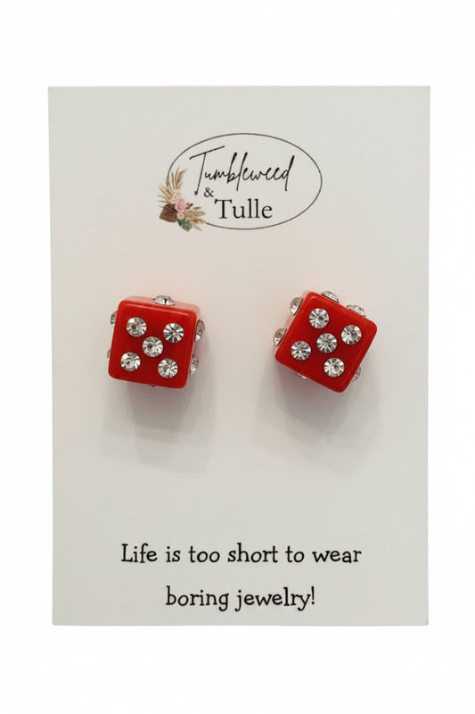 Red Dice Earrings