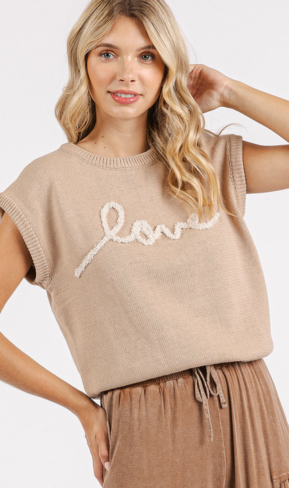LOVE Knit Sweater Vest