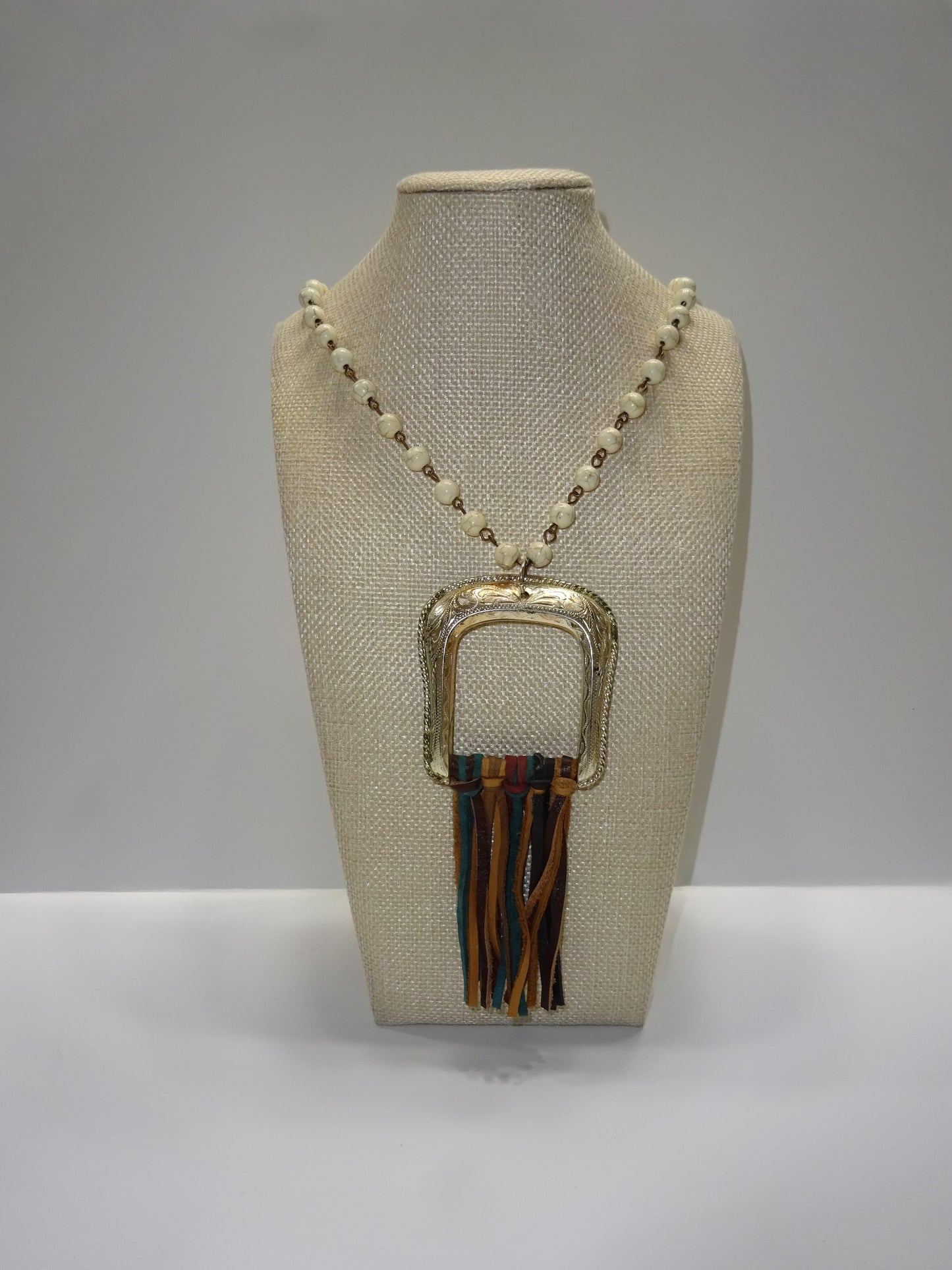 Handmade Western Fringe Buckle Necklace