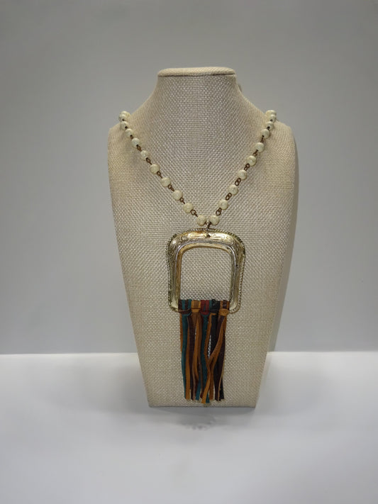 Handmade Western Fringe Buckle Necklace