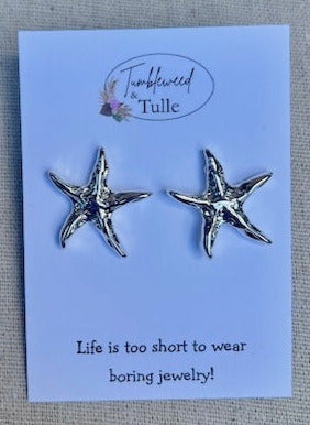 Silver Starfish Earrings