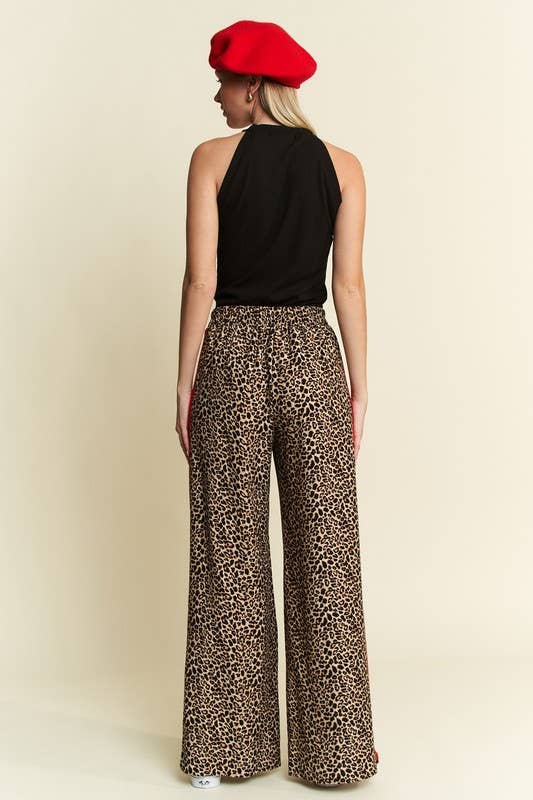 Leopard Pants with Red Stripe
