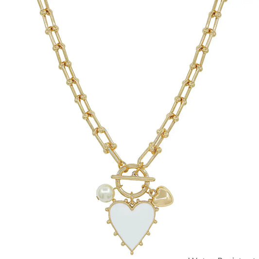 White Studded Necklace Set