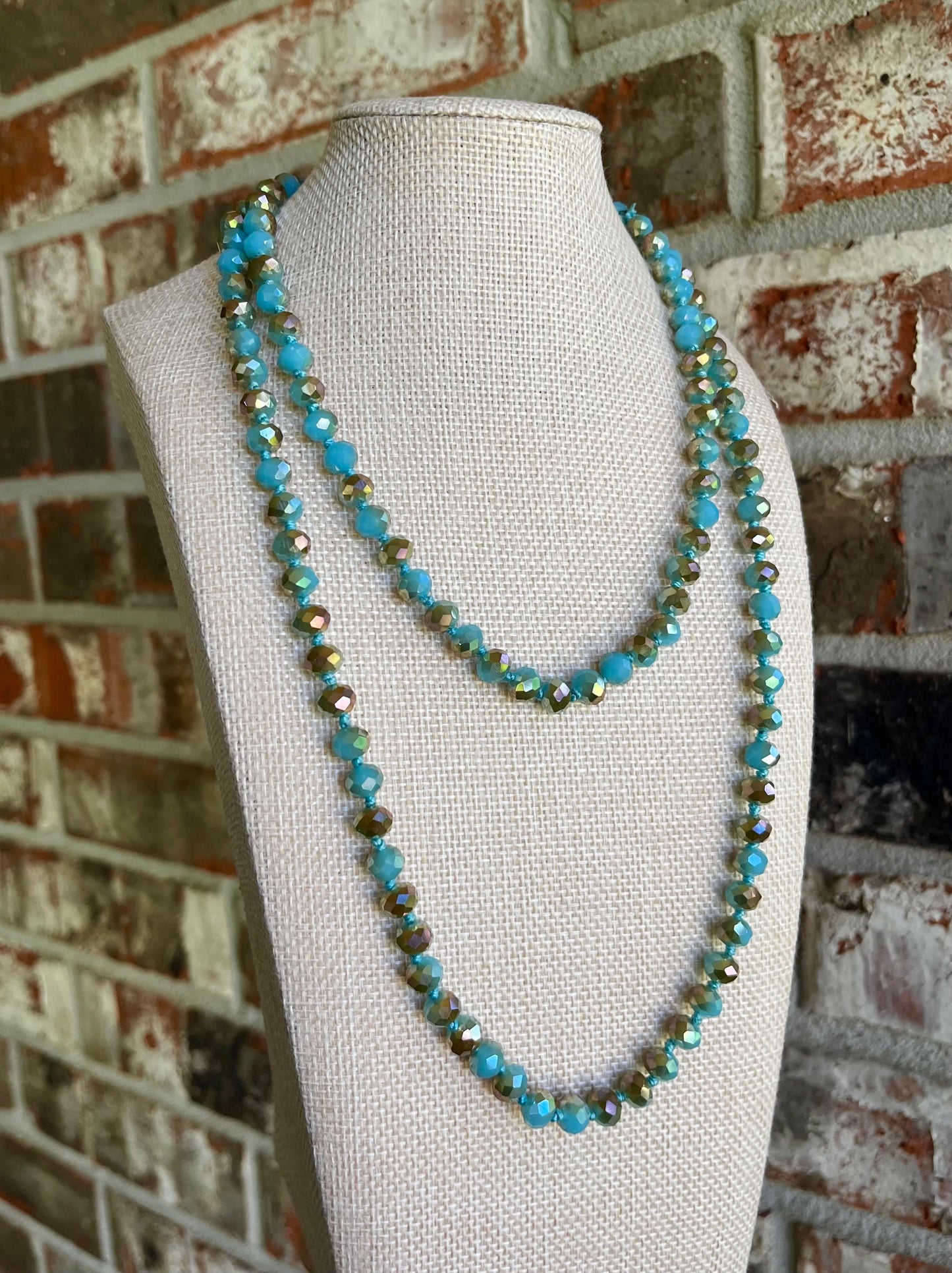 Glass Bead Necklace in Turquoise