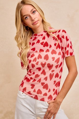 Lots of Love Mesh Top