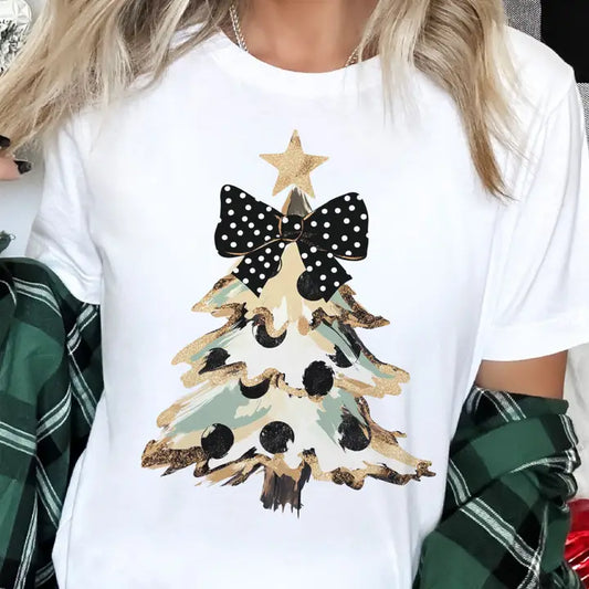 Christmas Tree Graphic Tee - White