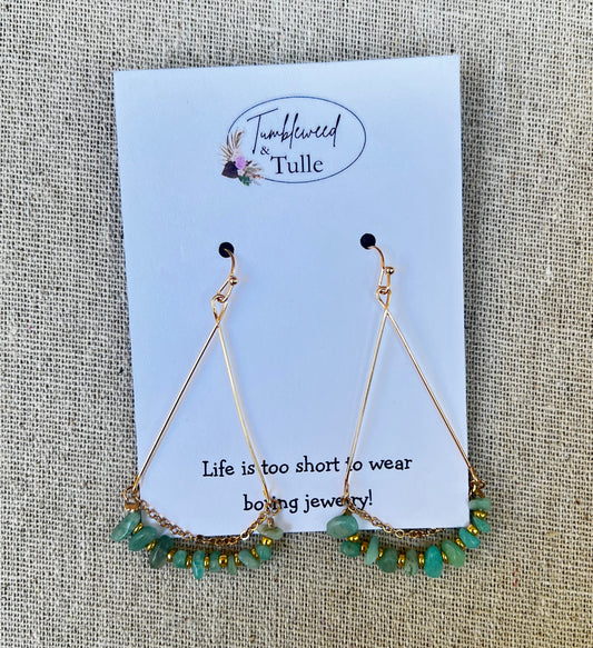 Natural Stone Drop Earrings
